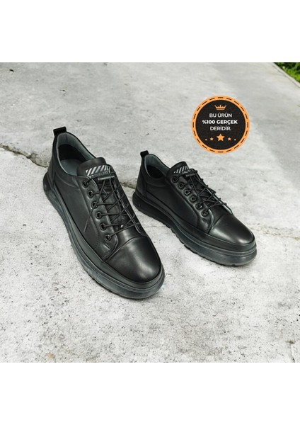 Oz-02 Hakiki Deri Kaymaz Lastikli Ortopedik Erkek Günlük Ayakkabı