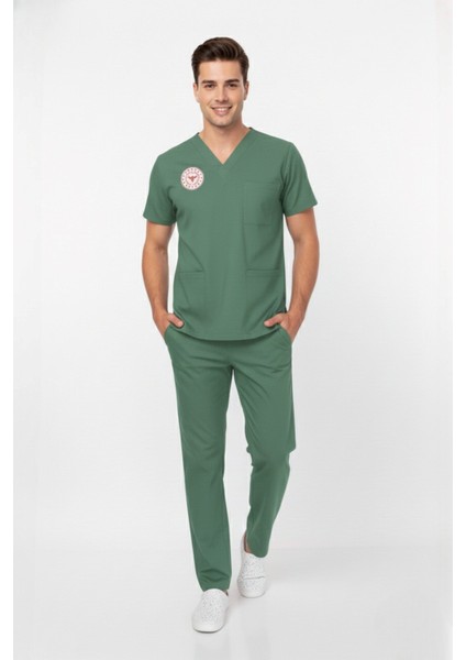 Unisex Ameliyat Yeşil Scrubs Üniforma Takım Frosty Spruce (Sağlık Bakanlığı Yeni Yönetmeliğe Uygun) modelleri