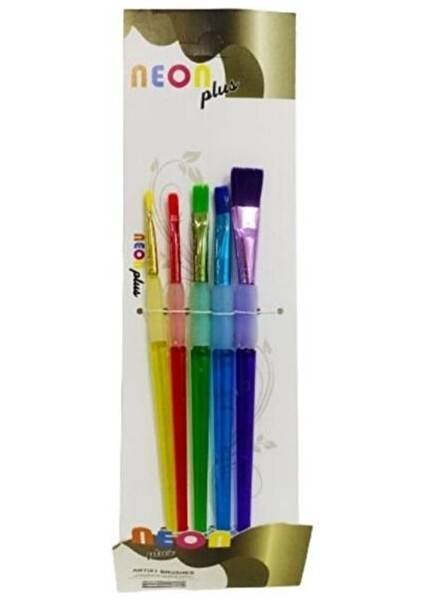 Akrilik & Yağlı Boya Düz Kesik Uçlu Fırça Seti 5'li