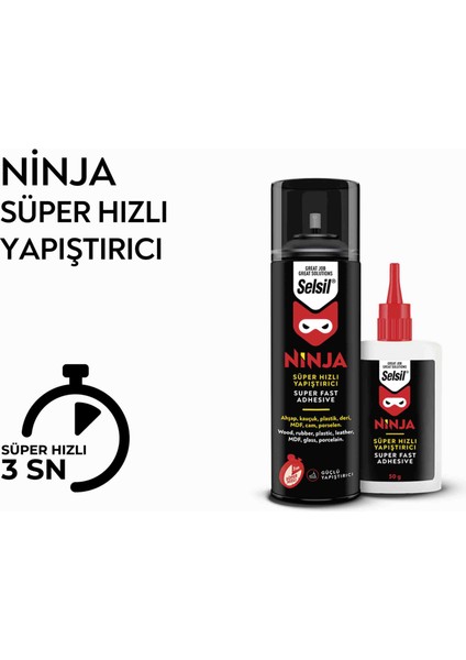 Ninja Hızlı Yapıştırıcı + Aktivatör - 400ML + 100GR. (1 Koli 25 Adet )