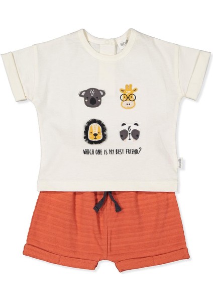 Jakarlı Süprem Şort 2li Takım (Bobby And Me) Kiremit