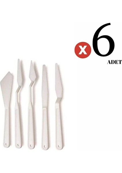 Plastik Spatül Spatula 5'li Set 5 Farklı Model 6 Adet Set