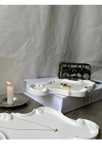 Dantel Desenli Taş Tozu Dekoratif Tabak fiyatları