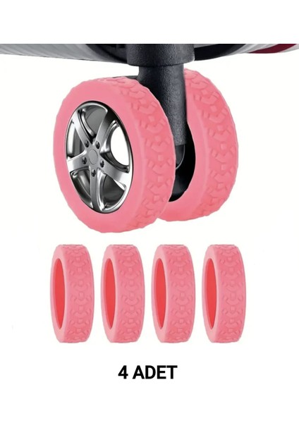 4 Adet Siyah Silikon Bavul Tekerleği Kılıfı Sessiz Koruyucu Ofis Sandalyesi Tekerlek Kılıfı