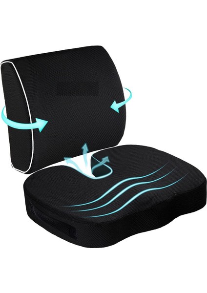 Konforlu Visco Oturma ve Bel Minderi, Ortopedik Destekli Yastık
