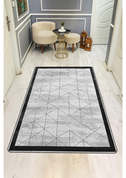 Modern Desenli Dijital Baskı Kaymaz Taban Halı H0291