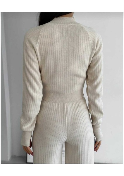 New Deux Kadın Parmak Geçirmeli Triko Takım fiyatları
