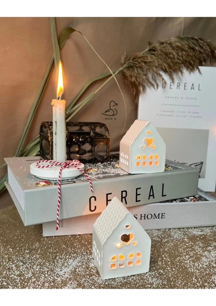 Çukur Ev Şeklinde Tealight Mumluk 2’li 10-8 cm fiyatları