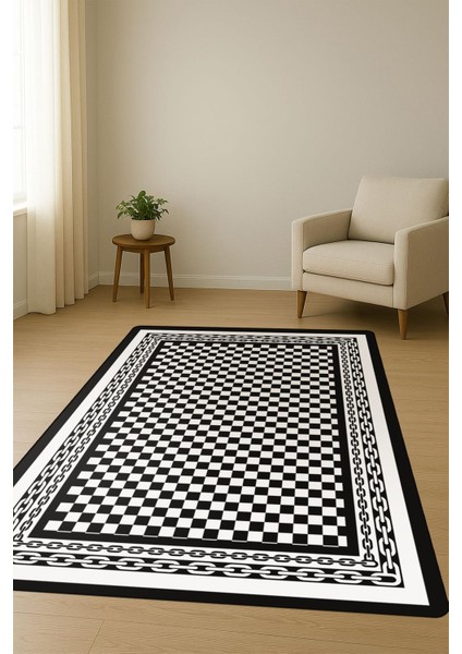 Modern Damalı Desen Dijital Baskı Kaymaz Taban Halı H0147 fiyatları