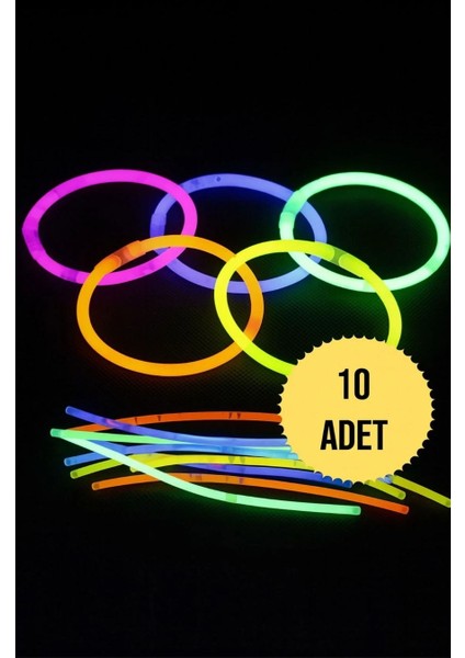Neon Bileklik & Aksesuar: Fosforlu Parti Çubuğu Seti (10+10 Parça)