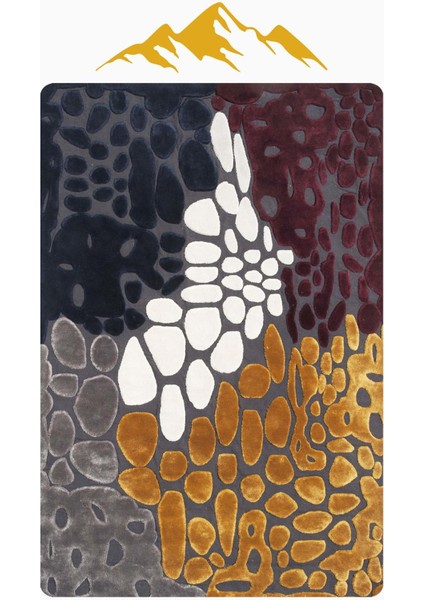 Modern Desenli Dijital Baskı Kaymaz Taban Halı H1112 modelleri