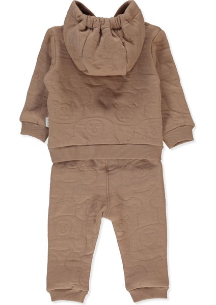 Jakarlı Kapitone Kapşonlu Hırka 2li Takım (Bearısh) Kahverengi fiyatları