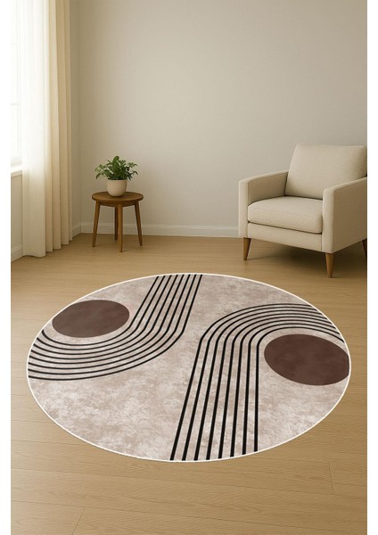 Yuvarlak Modern Desenli Dijital Baskı Kaymaz Tabanlı Halı H0821 fiyatları