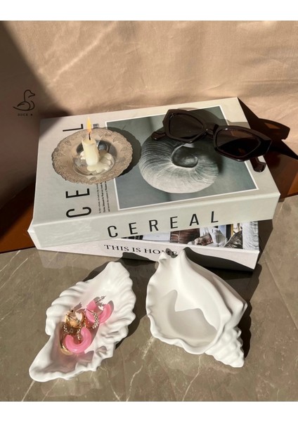 Deniz Kabuğu Şeklinde Dekoratif Obje/mumluk 2’li 15-10 cm fiyatları