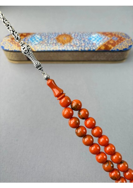 Bülbül Atölye Işçiliği Gümüş Püsküllü Alman Sıkma Kehribarı Tespih fiyatları