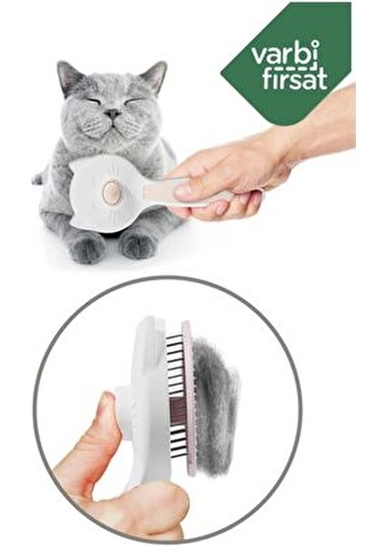 Otomatik Temizlenen Tuşlu Evcil Hayvan Fırçası Kedi Köpek Tüy Toplayıcı Tarak