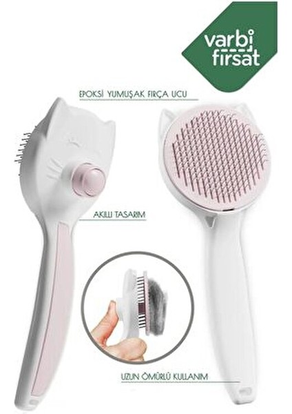 Otomatik Temizlenen Tuşlu Evcil Hayvan Fırçası Kedi Köpek Tüy Toplayıcı Tarak fiyatları