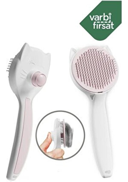 Otomatik Temizlenen Tuşlu Evcil Hayvan Fırçası Kedi Köpek Tüy Toplayıcı Tarak fırsatları