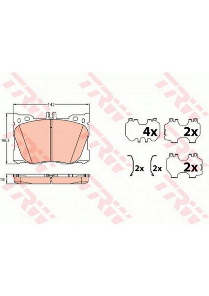 Mtxdpn Fren Balatasi Ön Mercedes-Benz C Serisi C 450 Amg 4-Matic 15-18, Amg C 43 4-Matic 16-18, E Serisi E 300 16-, E 350 E 16-, E 400 4-Matic 16-, Amg E 43 4-Matic 16-, E 350 D 16-18, E 350 D 4-Mat