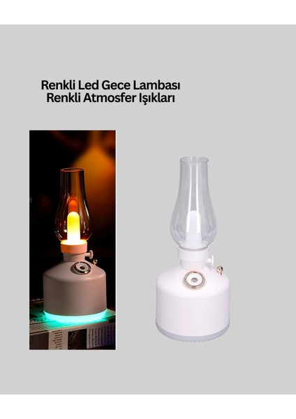 USB Şarjlı Retro Gaz Lambası Hava Nemlendirici LED Atmosfer Işıklı modelleri