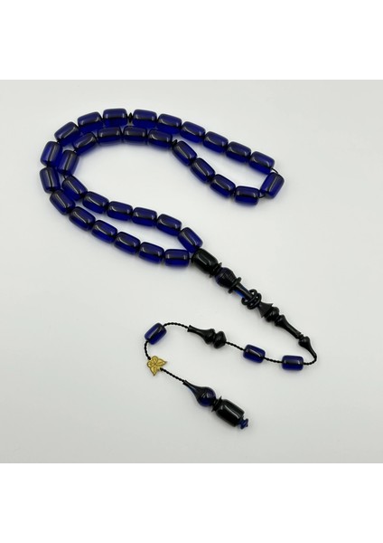 Emine Reşvani Usta Işçilikli Mavi Halkalı Imame Kapsül Kesim Ateş Kehribar Tespih modelleri