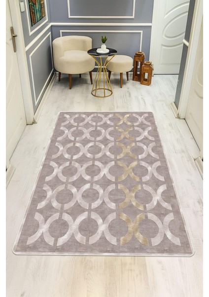 Modern Desenli Dijital Baskı Kaymaz Taban Halı H1032