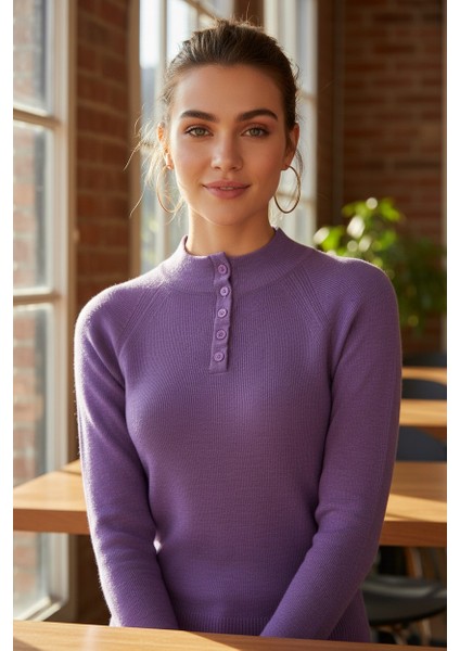 Kadın Düğmeli Triko Body