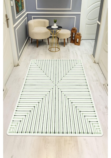 Modern Desenli Dijital Baskı Kaymaz Taban Halı H1089