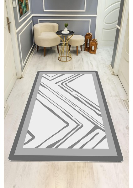 Modern Desenli Dijital Baskı Kaymaz Taban Halı H1094