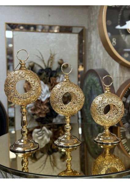 3’lü Gold Mumluk Dekoratif 42-36-30 cm fiyatları