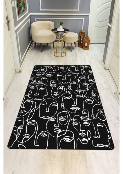 Modern Desenli Dijital Baskı Kaymaz Taban Halı H1125