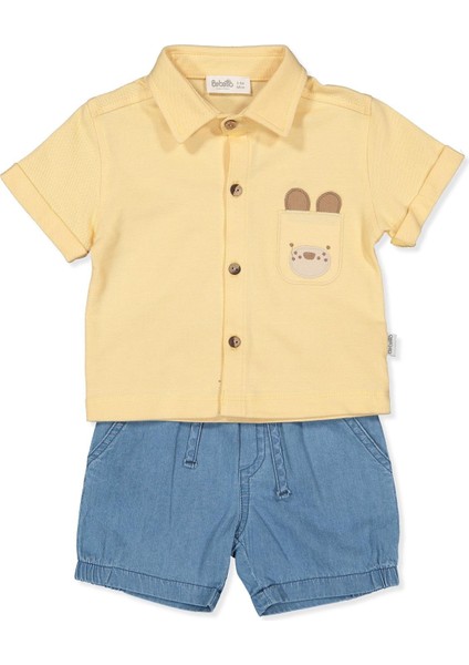 Tencel Şort 2li Takım (Colored Lınes) Sarı
