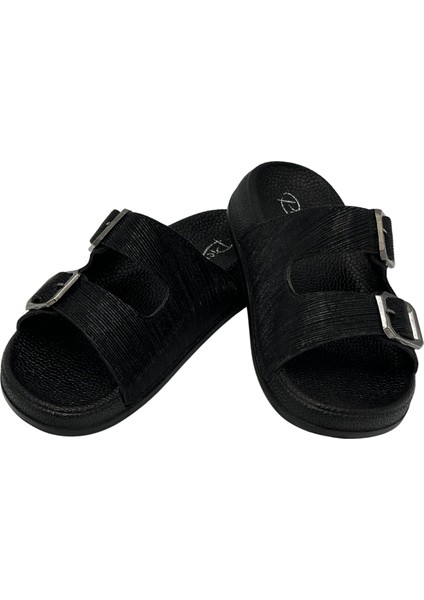 Kadın Ortopedik Taban Siyah Desen Rahat Günlük Kullanım ve Plaj Terliği fırsatları