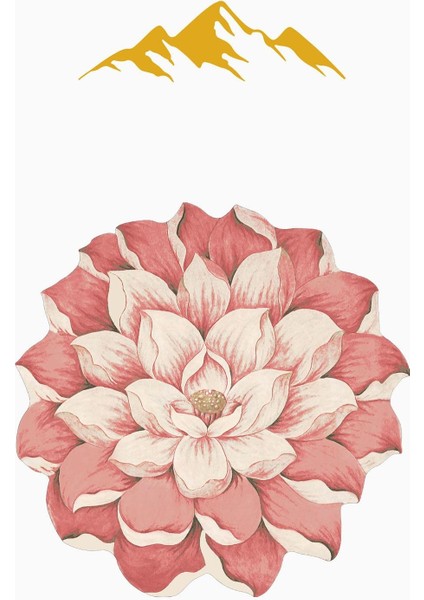 Pembe Lazer Çiçek Desenli Dijital Baskı Kaymaz Tabanlı Halı H0432 modelleri