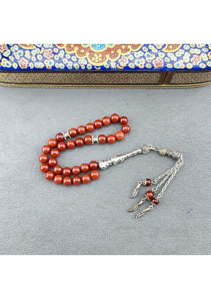 Kırmızı Akik Taşı Doğaltaş Tespih