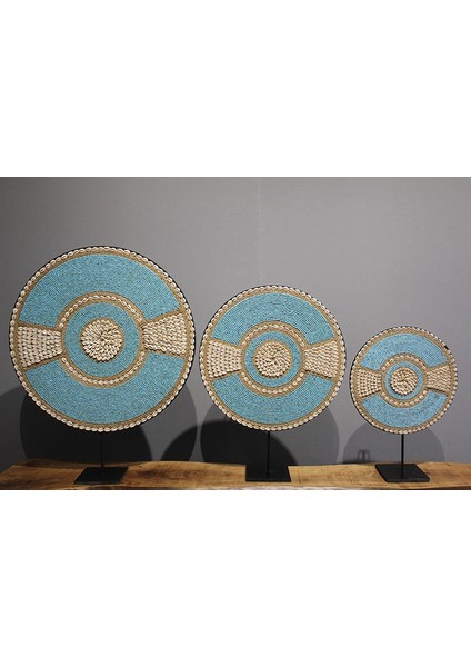 3'lü Deniz Kabuğu Işlemeli Dekoratif Obje 3natural-17