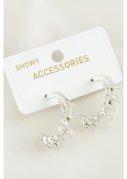 Yarım Halka Trend Metal Küpe