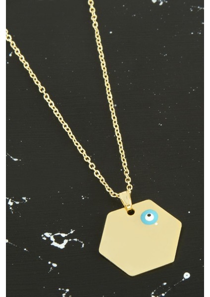 Altıgen Isim Yazılabilir Kolye