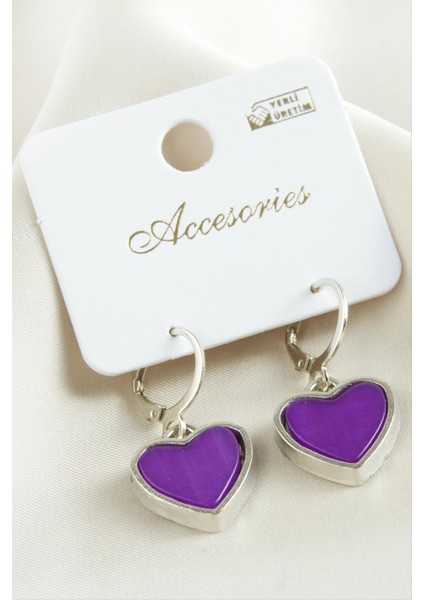 Kalp Polyester Küpe