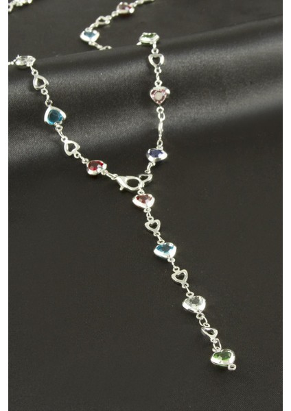 Kalp Zirkon Taşlı Y Kolye