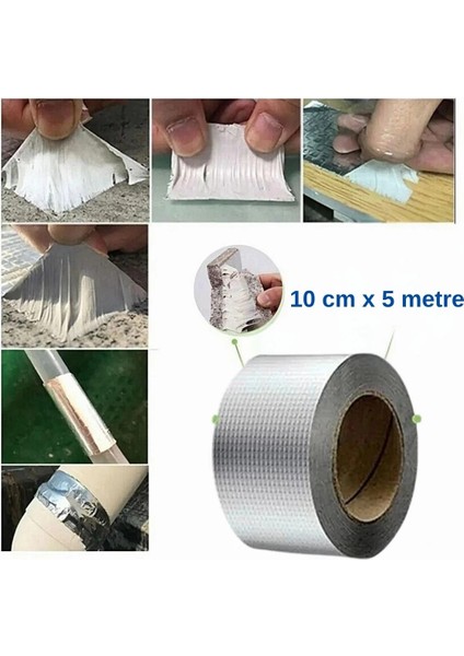Buğz Su Geçirmez Çatlak Bandı 10CM 5m Yüksek Sıcaklık Dayanıklı Çatı Boru Duvar Onarım Çamur Bant