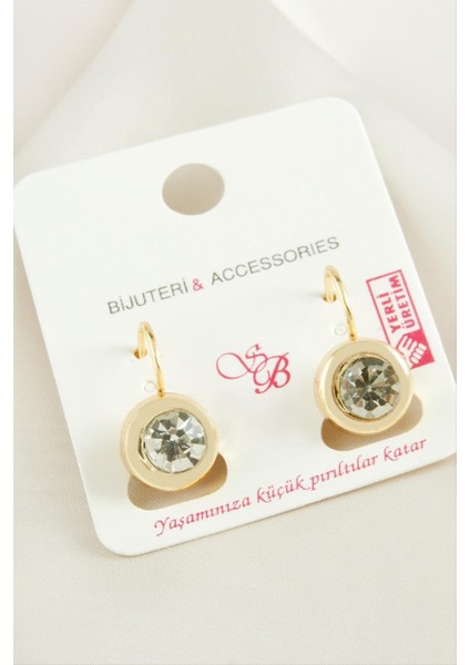 Tek Taşlı Klipsi Küpe