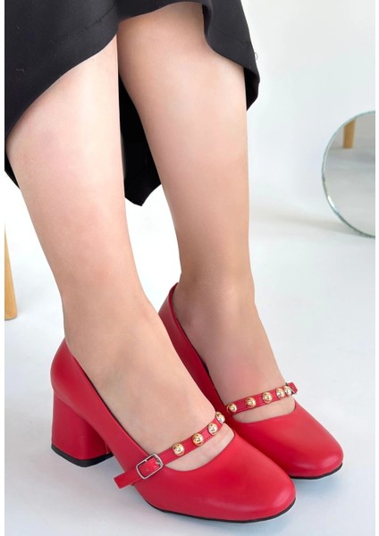 Tino Kırmızı Cilt Topuklu Ayakkabı modelleri