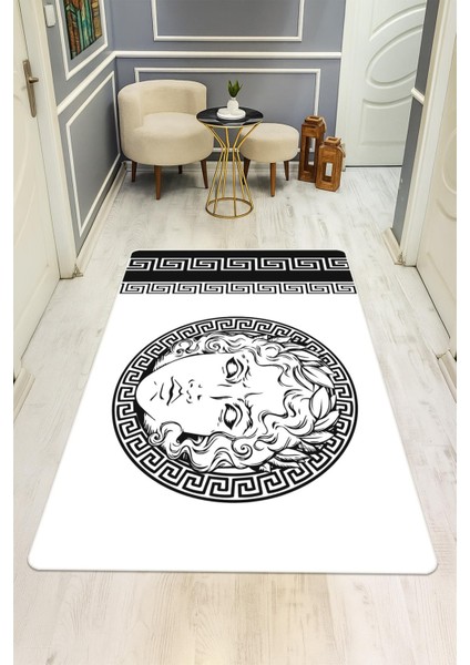 Modern Desenli Dijital Baskı Kaymaz Taban Halı H0846