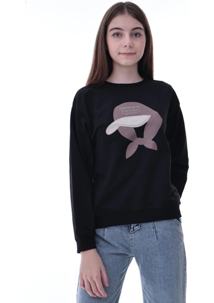 Şapka Baskılı Kız Çocuk Sweat 2049 fiyatları