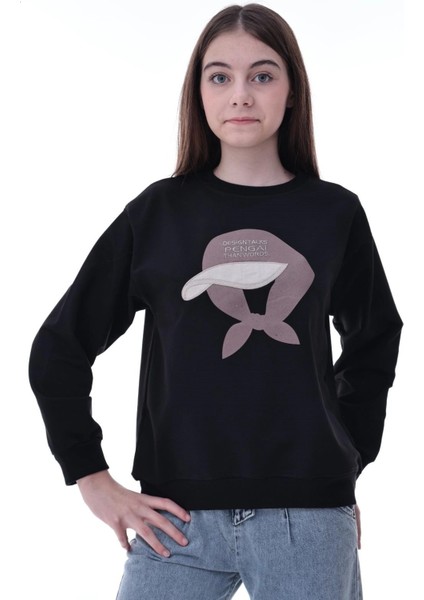 Şapka Baskılı Kız Çocuk Sweat 2049 fırsatları