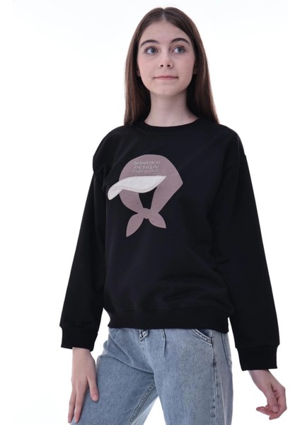 Şapka Baskılı Kız Çocuk Sweat 2049 indirimleri