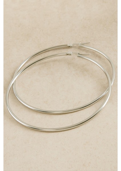 Halka Lüks Çelik Küpe 7 cm