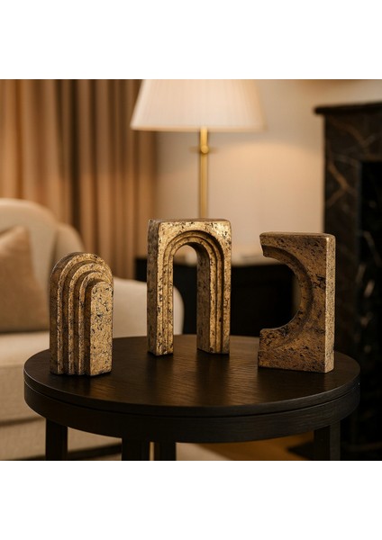 Dekoratif 3'lü Antik Obje - Ahşap Renk fiyatları