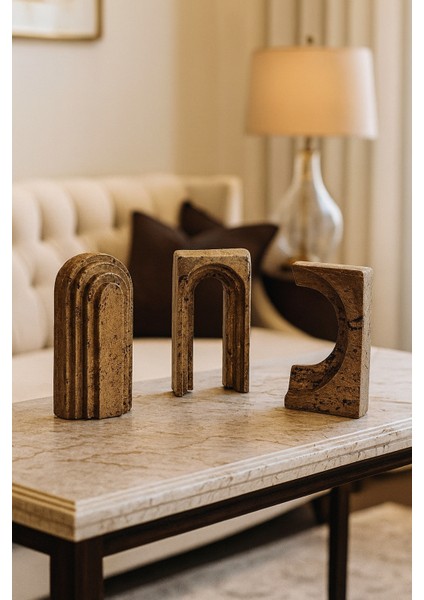 Dekoratif 3'lü Antik Obje - Ahşap Renk modelleri